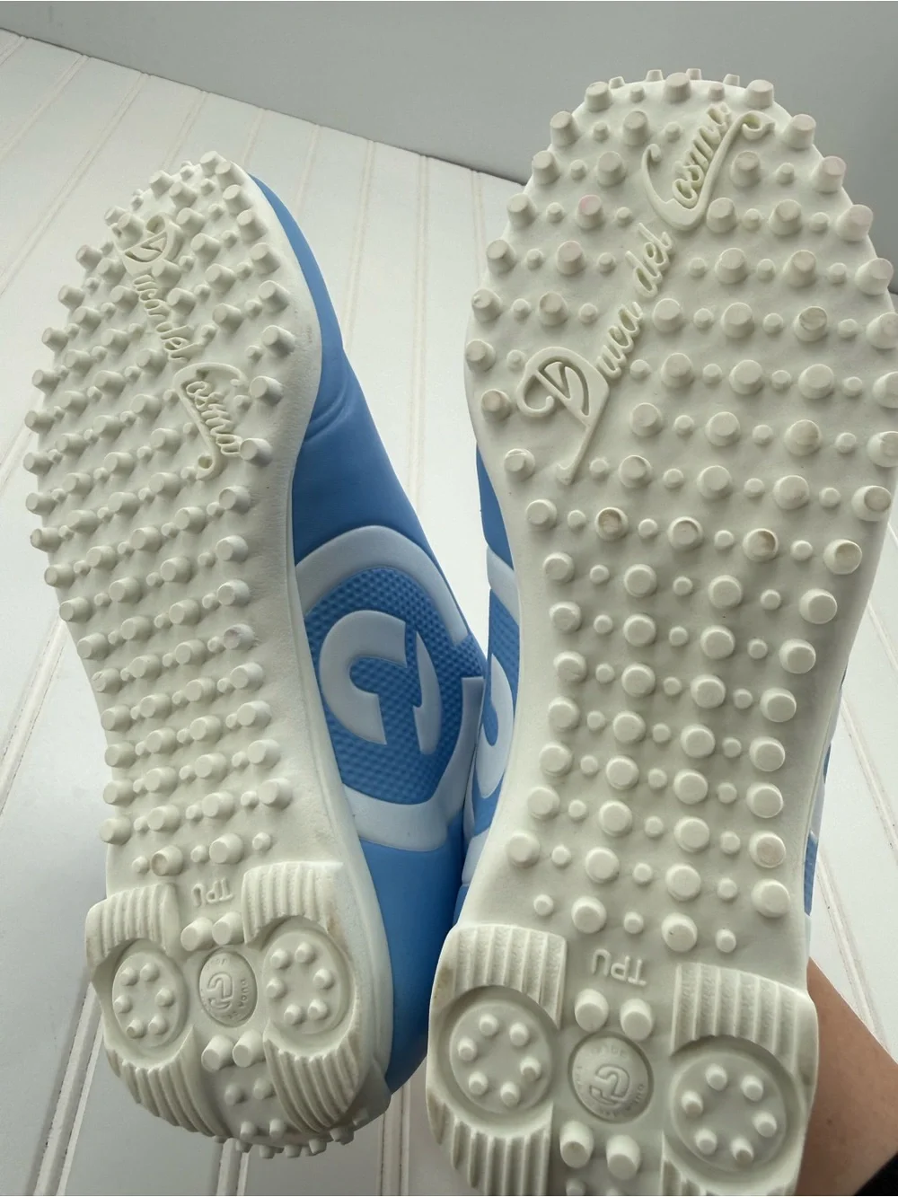 NWT DUCA DEL COSMA Queenscup Women's Spikeless Golf Shoes Baby Blue White Size 7 - Picture 8 of 15